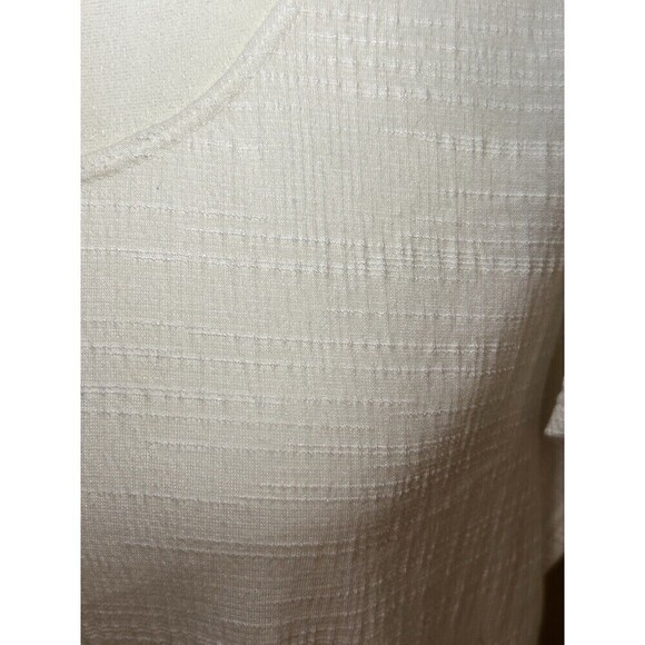 MAX STUDIO Ruffle Sleeve Scoop Neck Textured Cream Top Medium - Picture 2 of 8